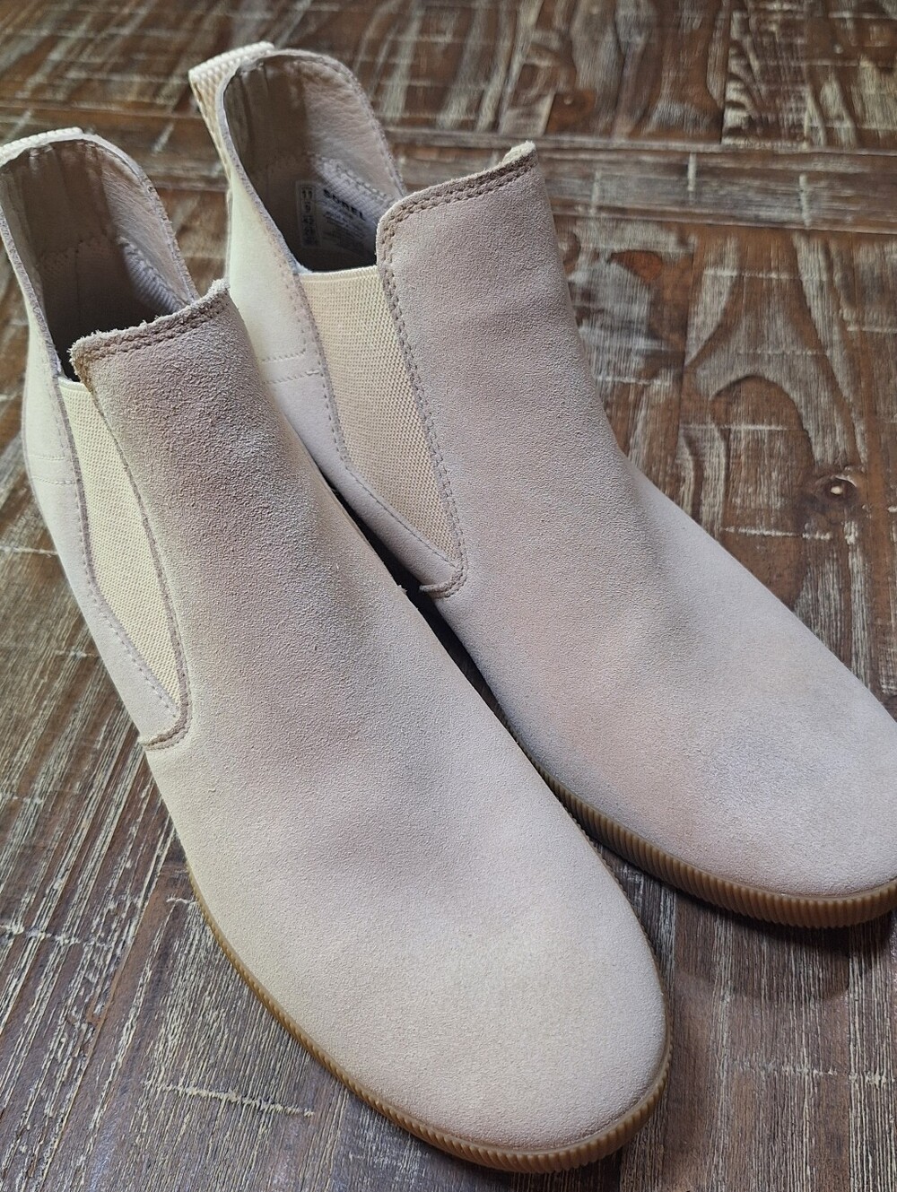 Sorel x CALIA Women's Cream Suede Leather Ankle Booties Waterproof Wedge Size 11